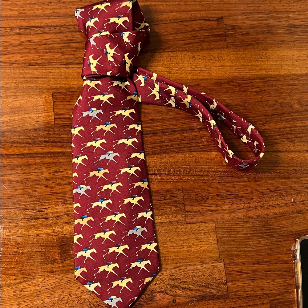 Maroon Horse Print Necktie